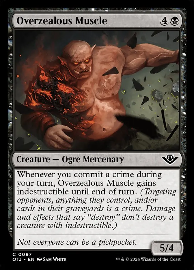 2024 Outlaws of Thunder Junction Overzealous Muscle #97 common card image