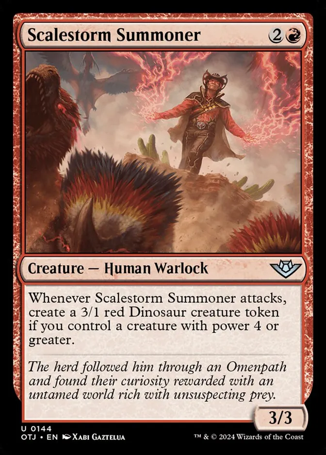 2024 Outlaws of Thunder Junction Scalestorm Summoner #144 uncommon card image