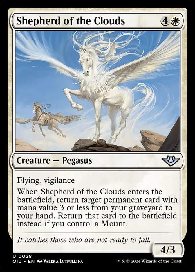 2024 Outlaws of Thunder Junction Shepherd of the Clouds #28 uncommon card image