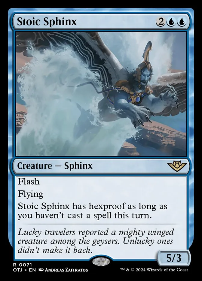 2024 Outlaws of Thunder Junction Stoic Sphinx #71 rare card image