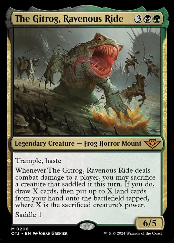 2024 Outlaws of Thunder Junction The Gitrog, Ravenous Ride #206 mythic card image