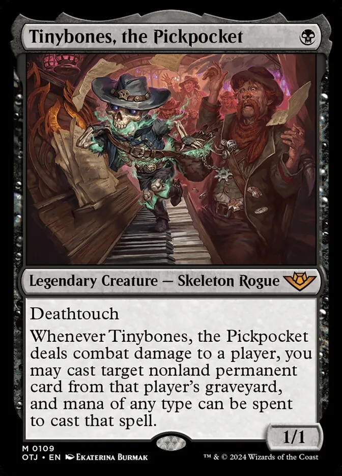 2024 Outlaws of Thunder Junction Tinybones, the Pickpocket #109 mythic card image