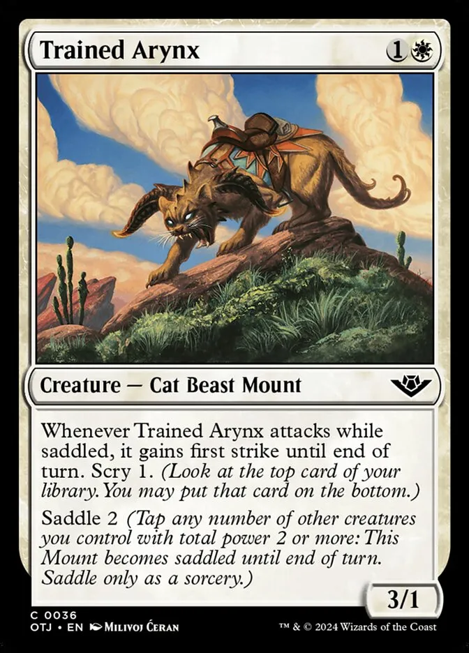 2024 Outlaws of Thunder Junction Trained Arynx #36 common card image
