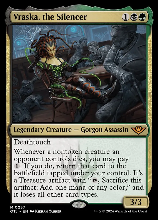 2024 Outlaws of Thunder Junction Vraska, the Silencer #237 mythic card image