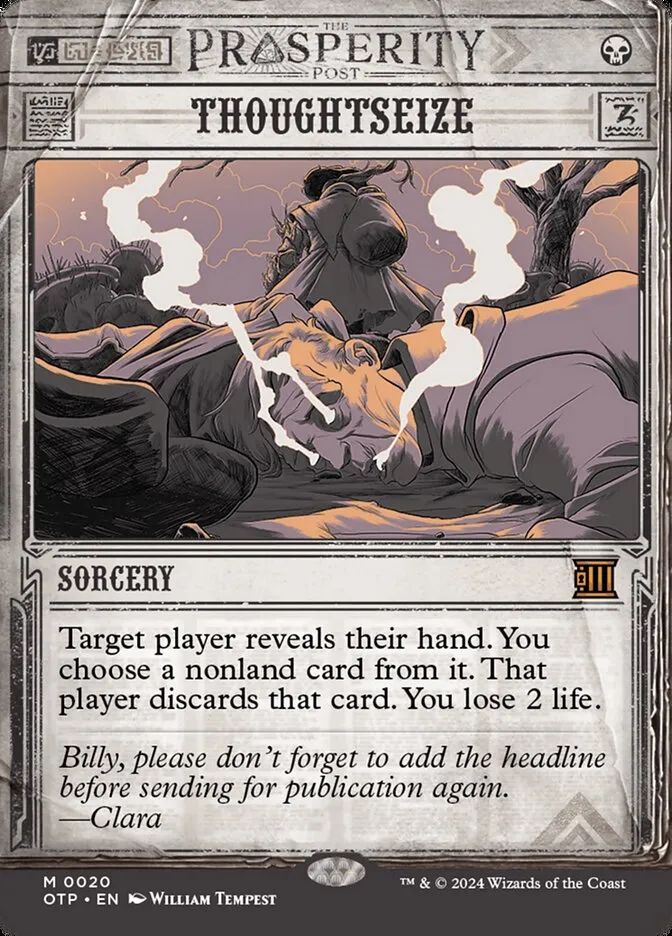2024 Breaking News Thoughtseize mythic #20 mythic card image