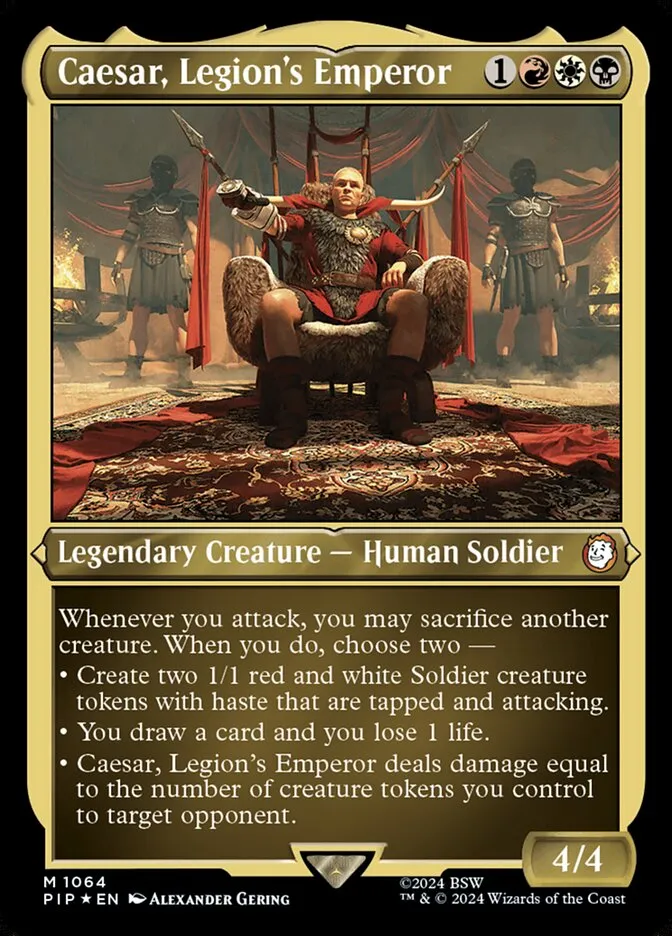 2024 Fallout Caesar, Legion's Emperor mythic #1064 mythic card image