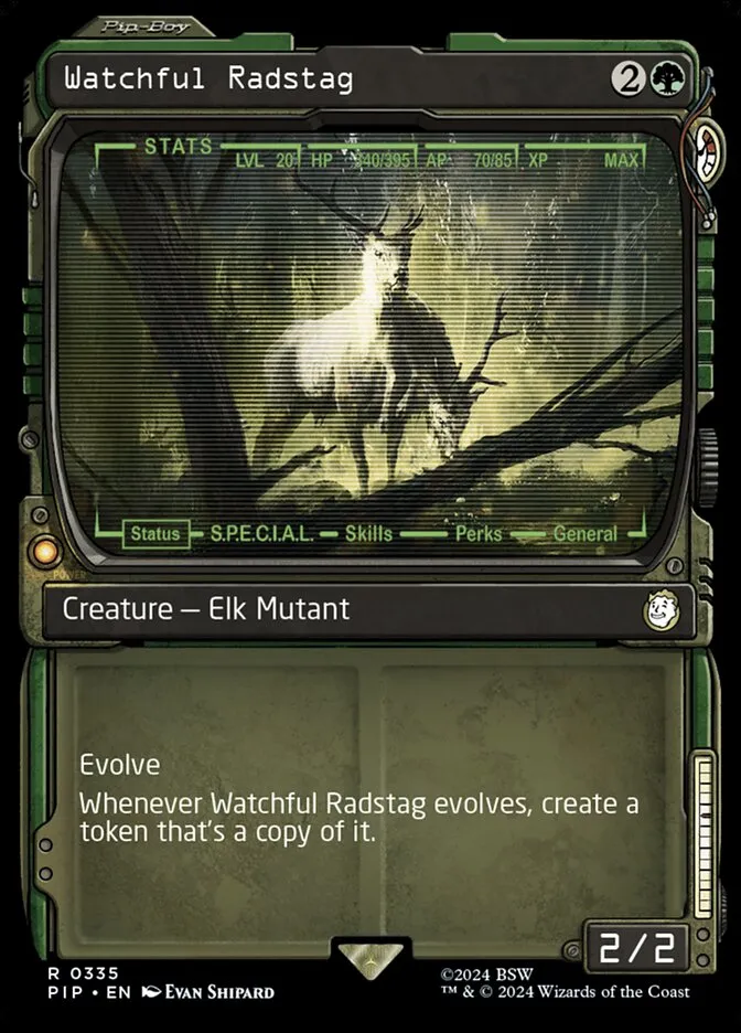 2024 Fallout Watchful Radstag #335 rare card image