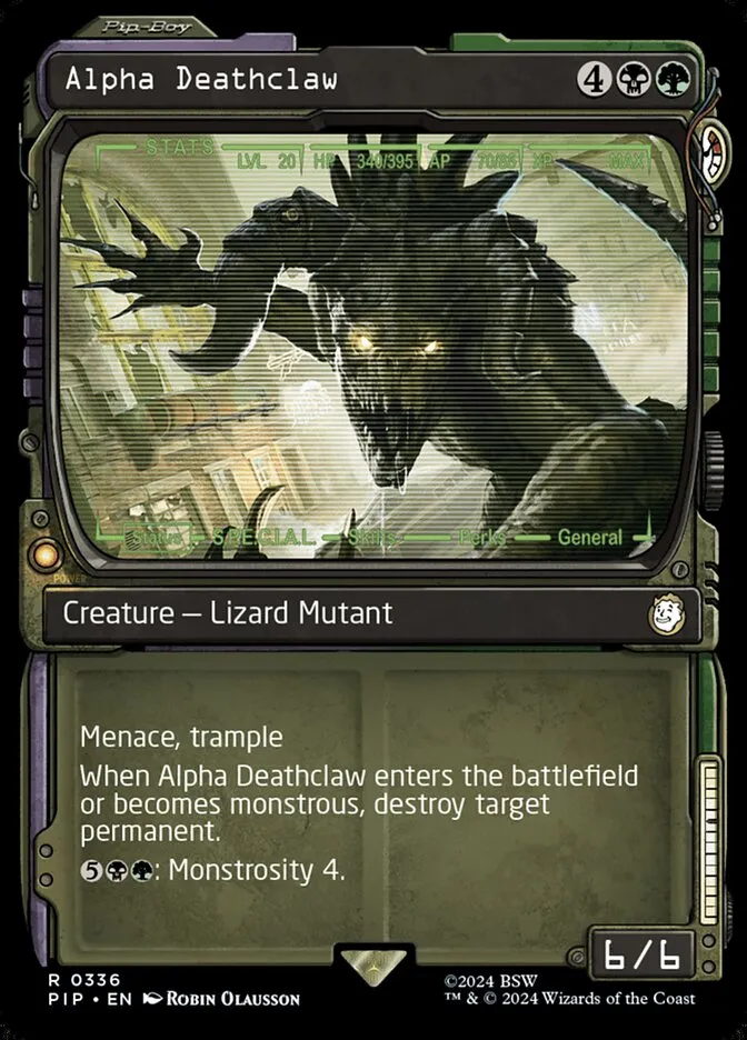 2024 Fallout Alpha Deathclaw rare #336 rare card image