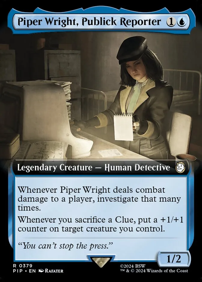 2024 Fallout Piper Wright, Publick Reporter rare #379 rare card image