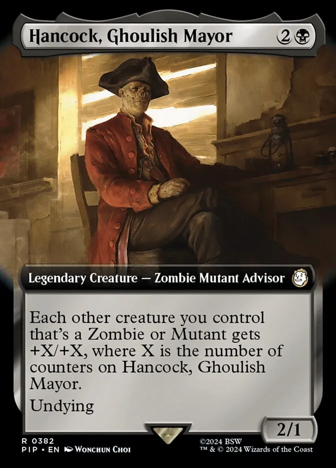 2024 Fallout Hancock, Ghoulish Mayor #382 rare card image