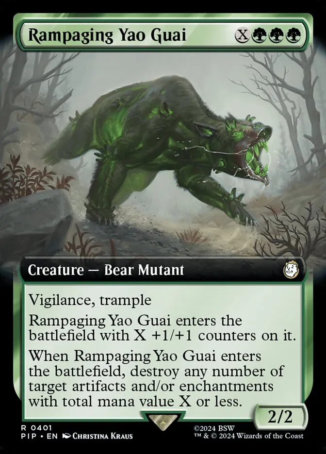 2024 Fallout Rampaging Yao Guai #401 rare card image