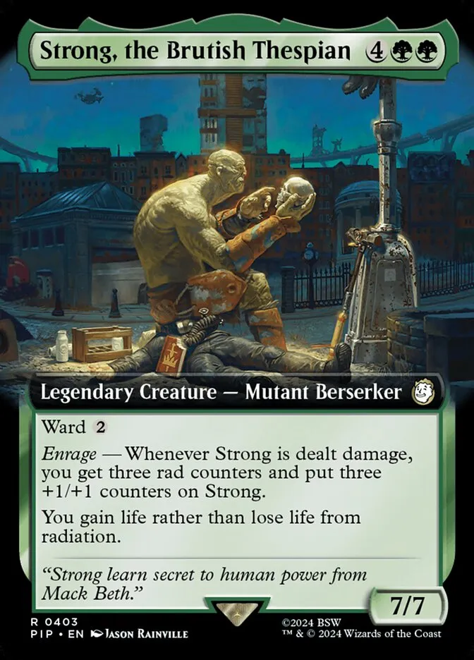 2024 Fallout Strong, the Brutish Thespian #403 rare card image