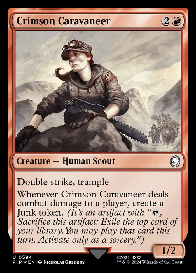 2024 Fallout Crimson Caravaneer #584 uncommon card image
