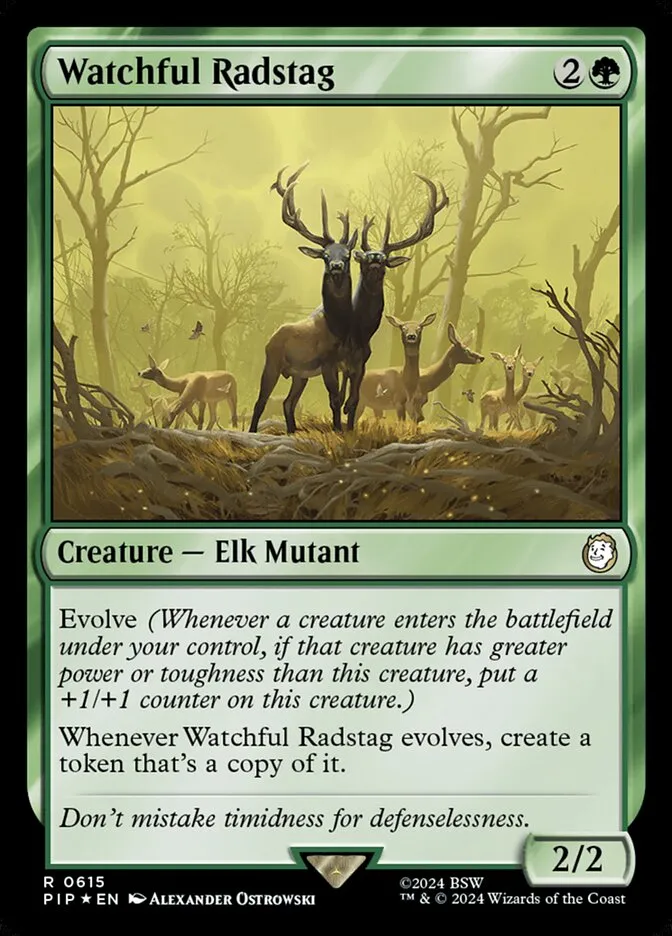 2024 Fallout Watchful Radstag #615 rare card image