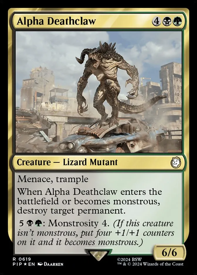 2024 Fallout Alpha Deathclaw rare #619 rare card image