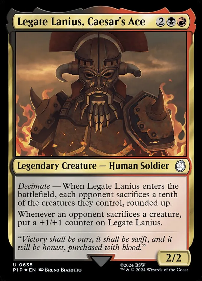 2024 Fallout Legate Lanius, Caesar's Ace uncommon #635 uncommon card image