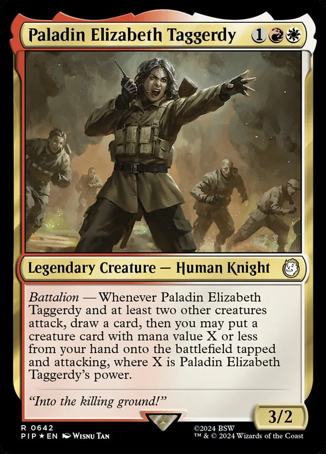 2024 Fallout Paladin Elizabeth Taggerdy #642 rare card image
