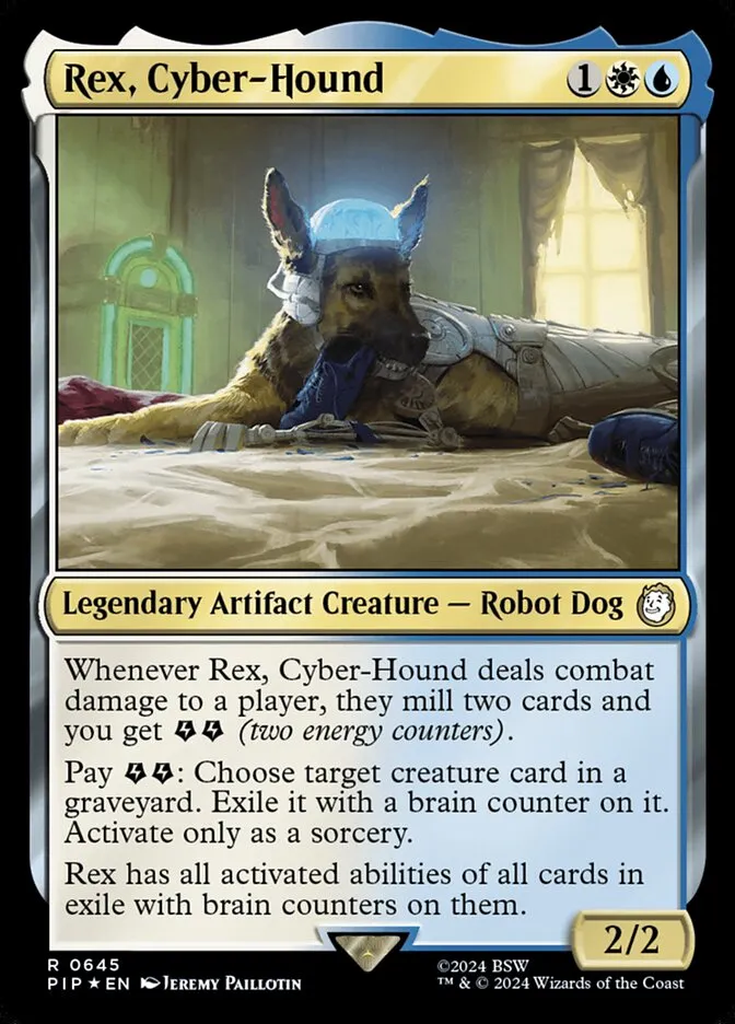 2024 Fallout Rex, Cyber-Hound rare #645 rare card image