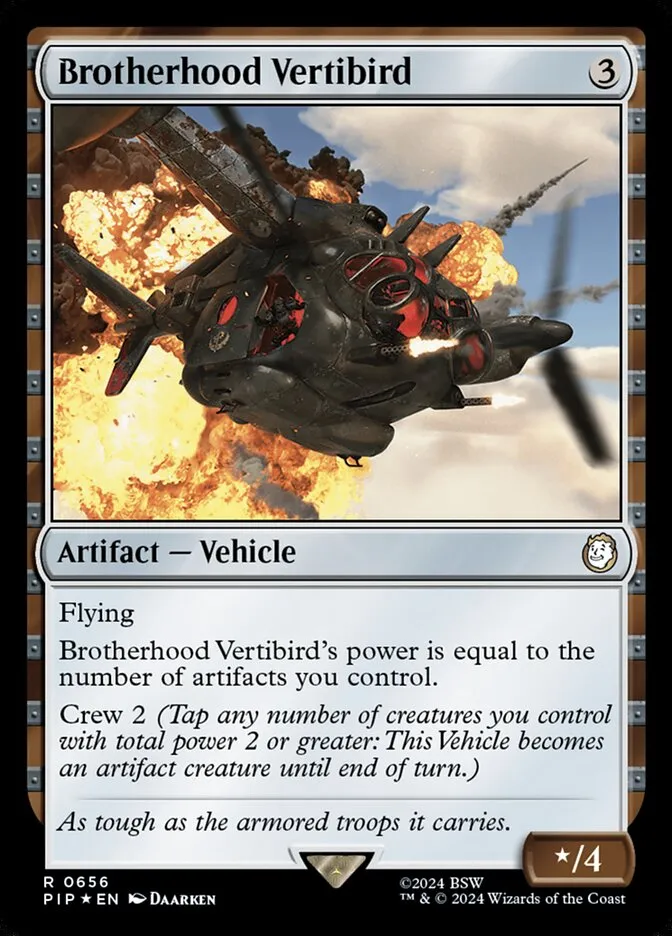 2024 Fallout Brotherhood Vertibird #656 rare card image