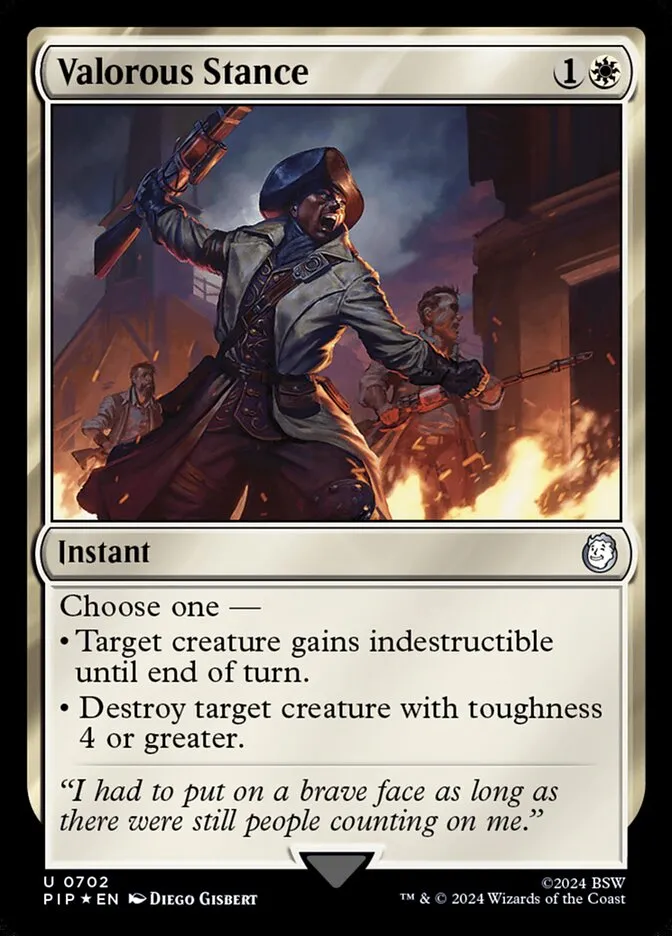 2024 Fallout Valorous Stance uncommon #702 uncommon card image