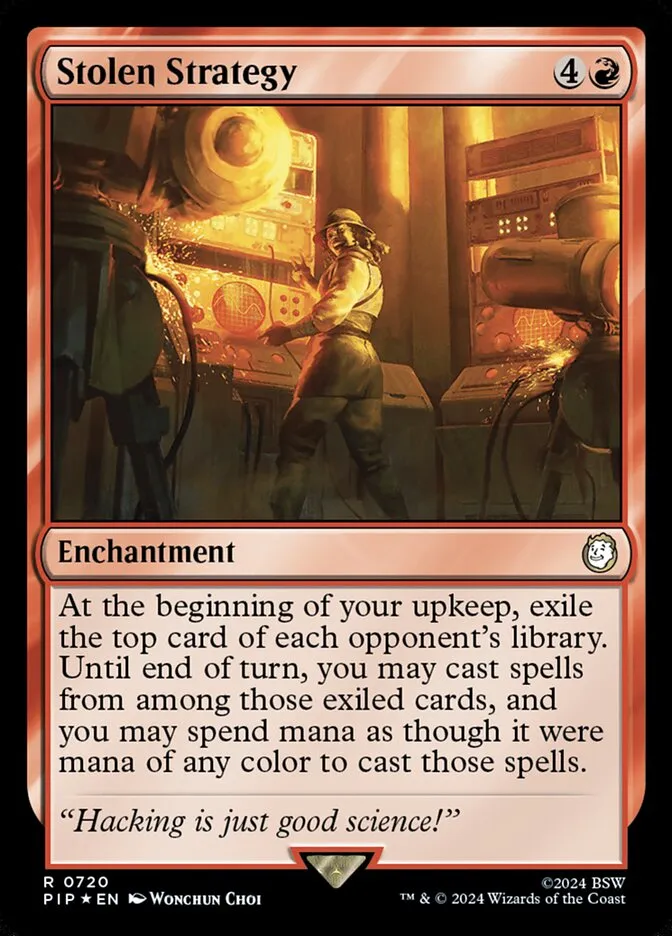 2024 Fallout Stolen Strategy rare #720 rare card image