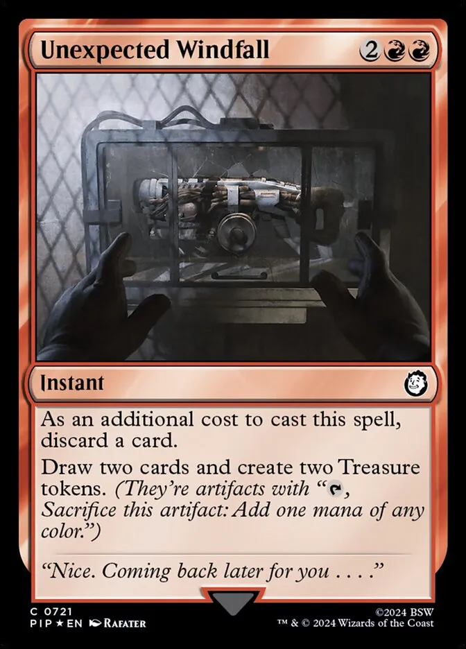 2024 Fallout Unexpected Windfall common #721 common card image