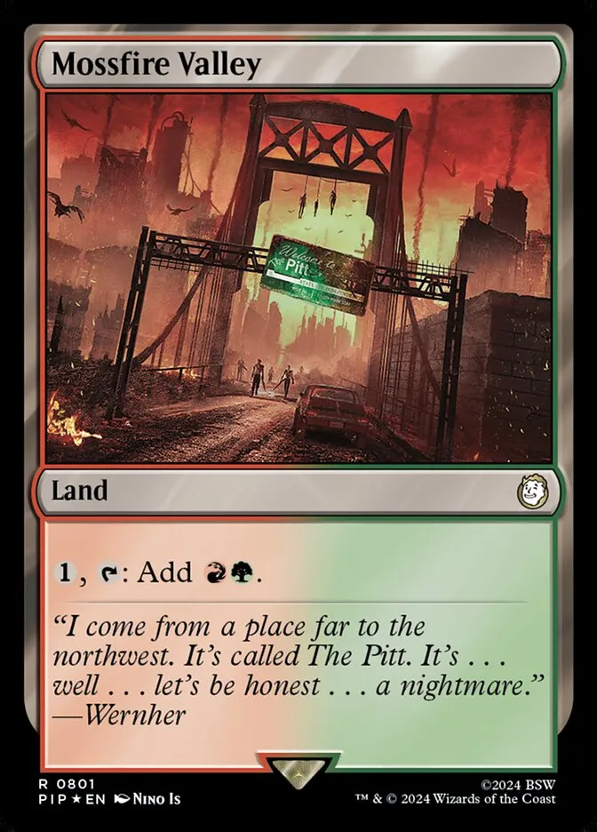 2024 Fallout Mossfire Valley rare #801 rare card image