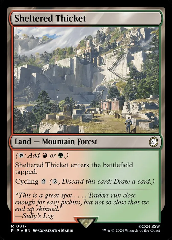 2024 Fallout Sheltered Thicket rare #817 rare card image