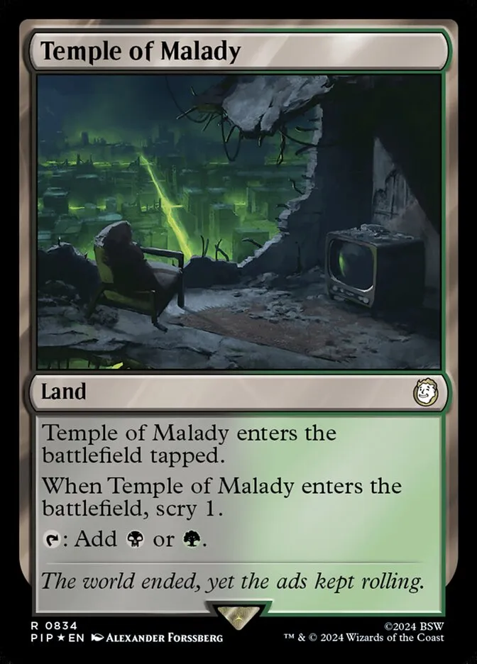 2024 Fallout Temple of Malady #834 rare card image