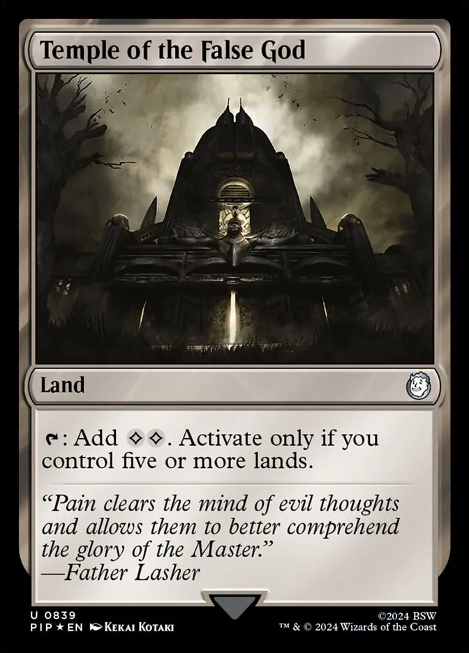 2024 Fallout Temple of the False God #839 uncommon card image