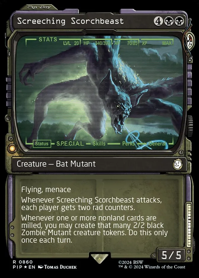 2024 Fallout Screeching Scorchbeast rare #860 rare card image