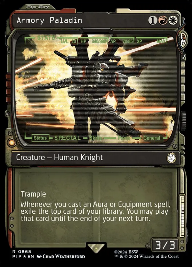 2024 Fallout Armory Paladin #865 rare card image