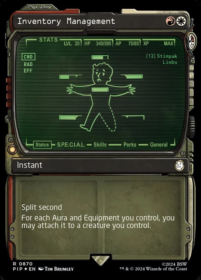2024 Fallout Inventory Management rare #870 rare card image