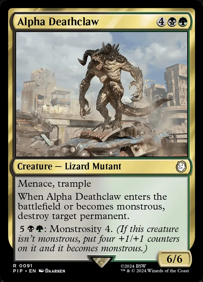 2024 Fallout Alpha Deathclaw rare #91 rare card image