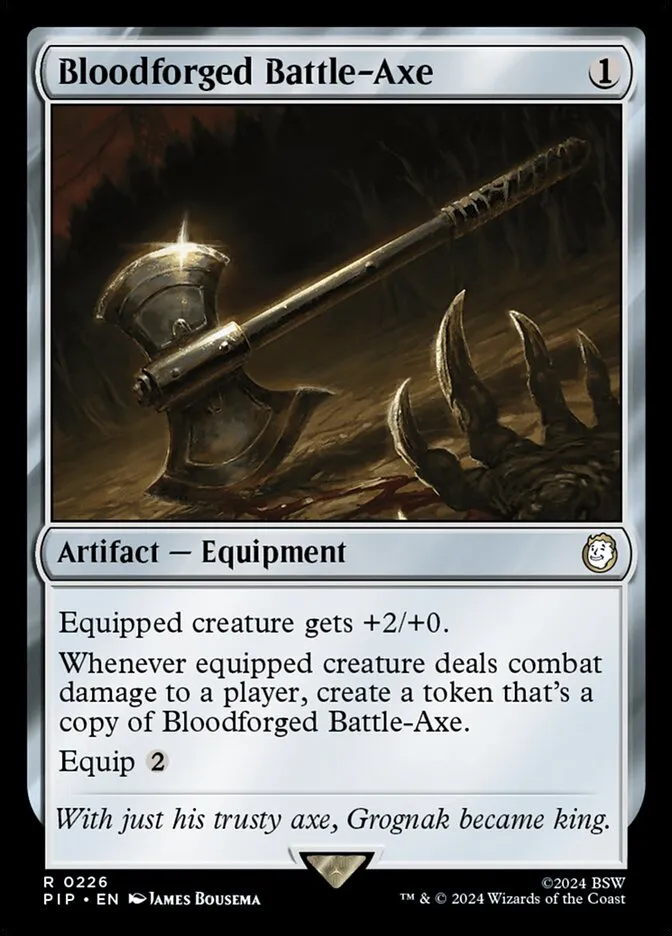 2024 Fallout Bloodforged Battle-Axe #226 rare card image