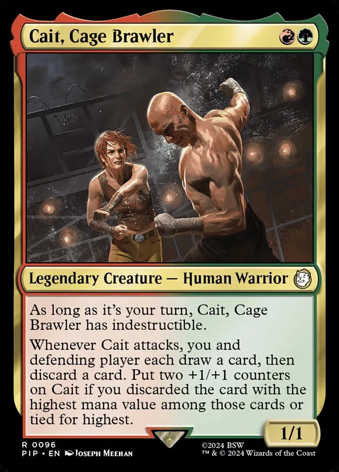 2024 Fallout Cait, Cage Brawler rare #96 rare card image