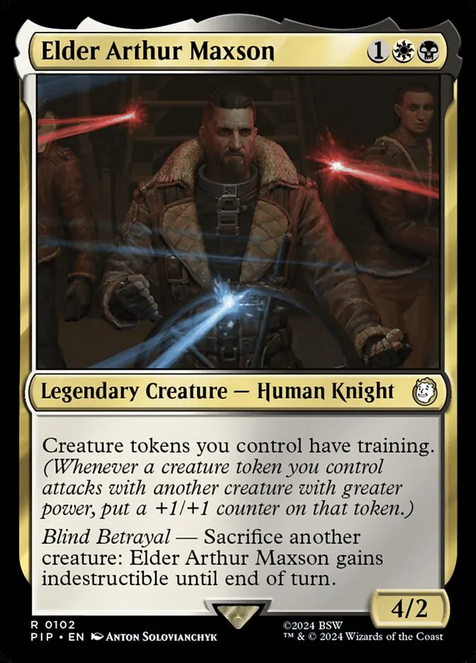 2024 Fallout Elder Arthur Maxson rare #102 rare card image