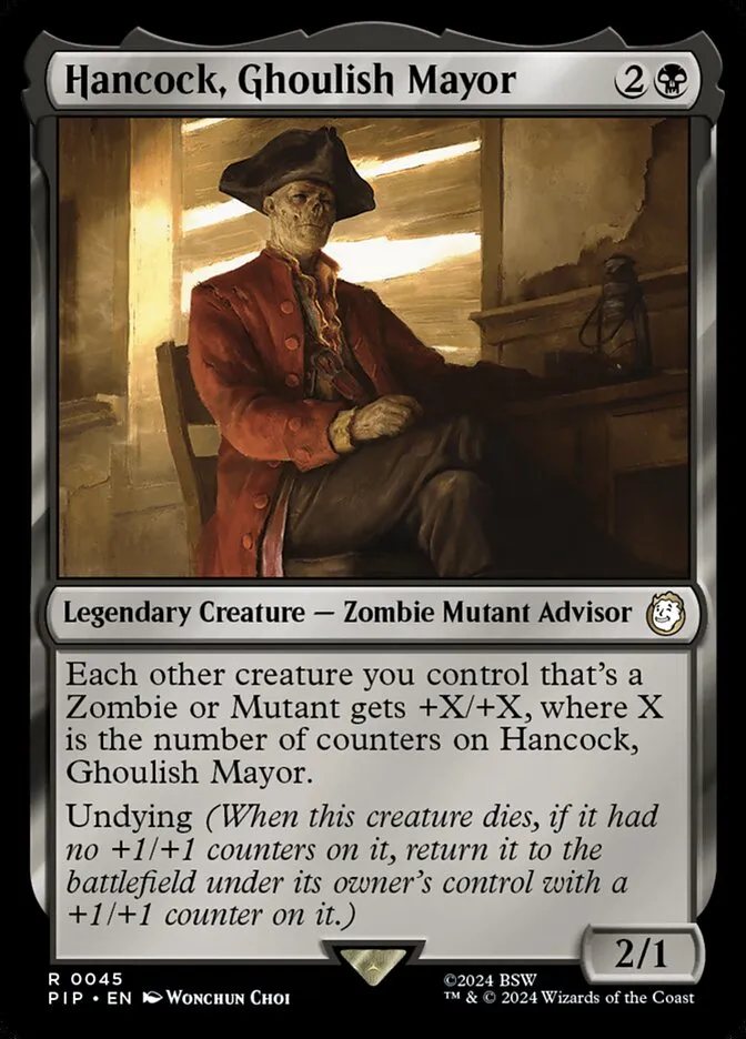 2024 Fallout Hancock, Ghoulish Mayor [Foil] rare #45 rare card image