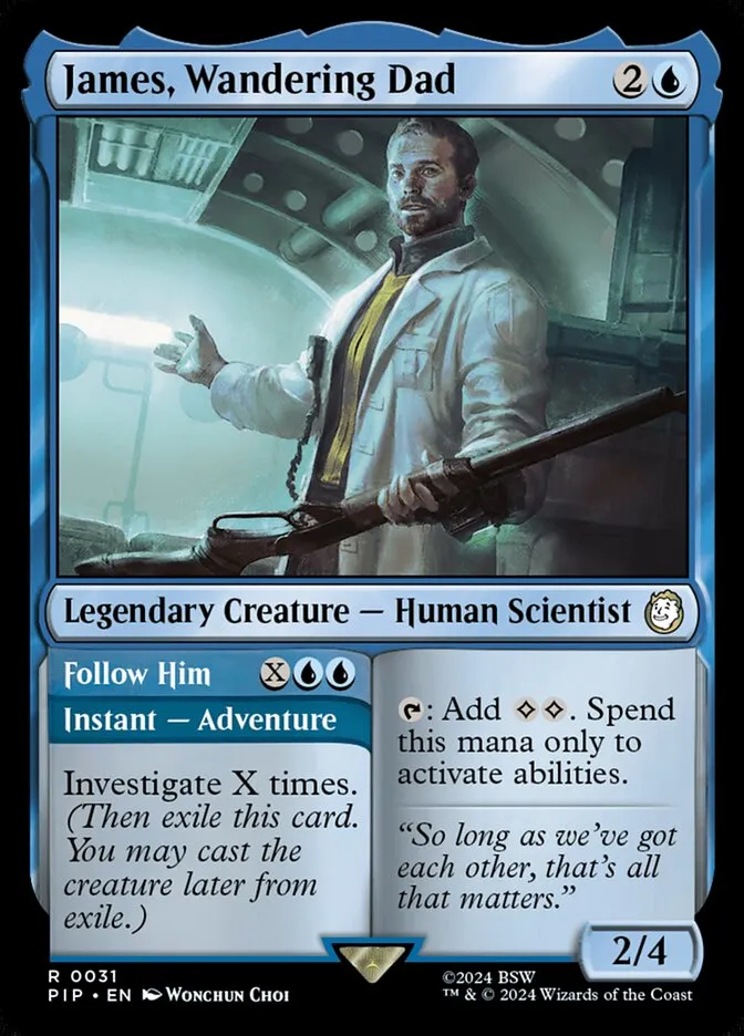 2024 Fallout James, Wandering Dad // Follow Him [Foil] rare #31 rare card image