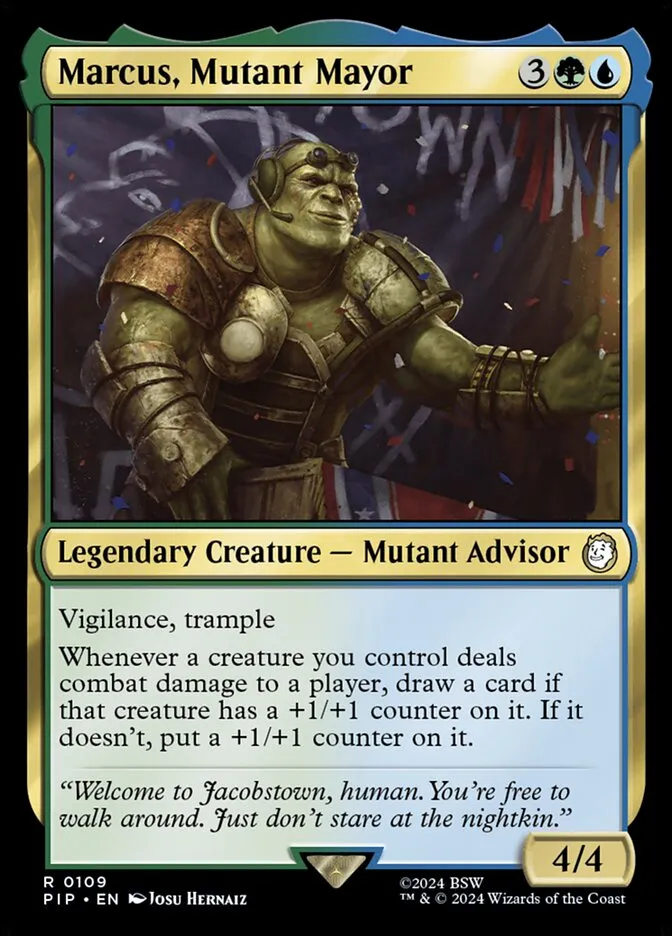 2024 Fallout Marcus, Mutant Mayor rare #109 rare card image
