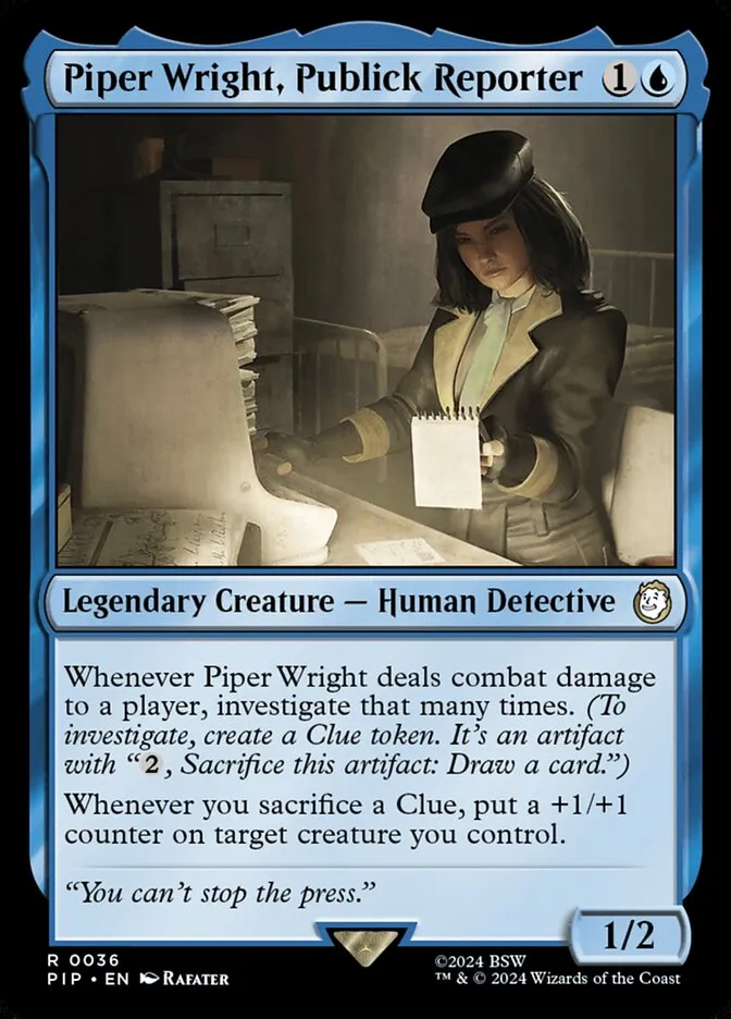 2024 Fallout Piper Wright, Publick Reporter [Foil] rare #36 rare card image