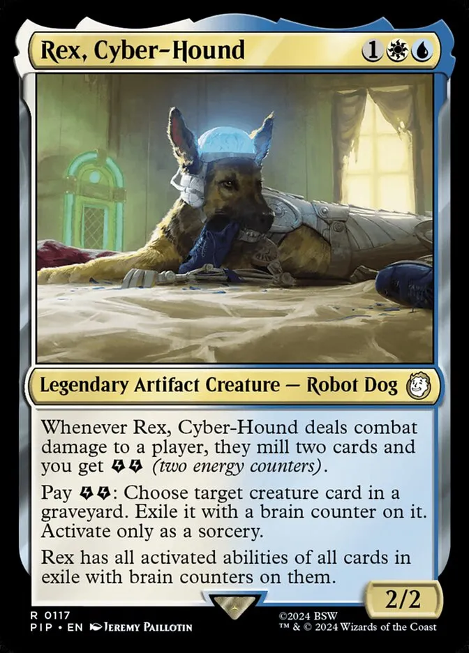 2024 Fallout Rex, Cyber-Hound rare #117 rare card image