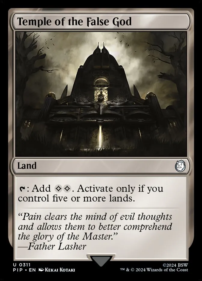 2024 Fallout Temple of the False God #311 uncommon card image