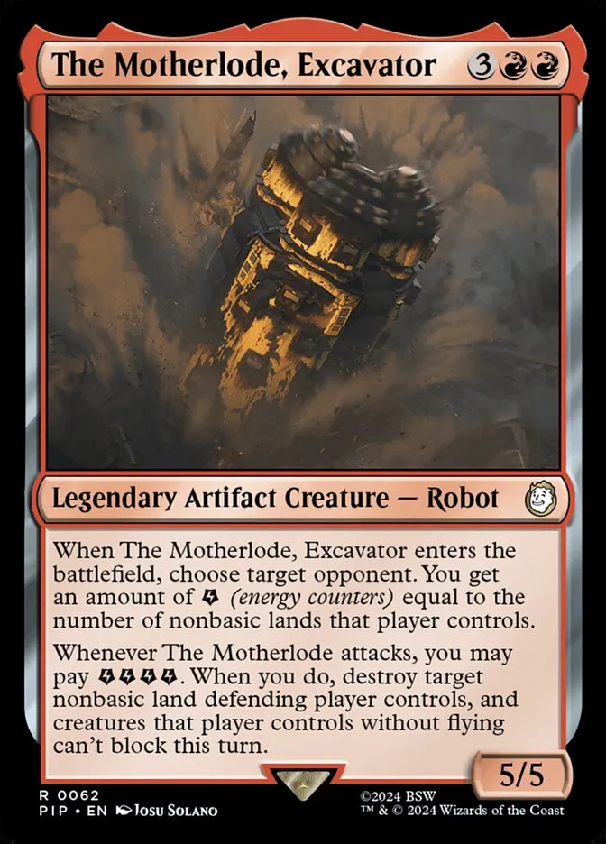 2024 Fallout The Motherlode, Excavator [Foil] rare #62 rare card image