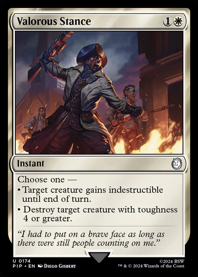 2024 Fallout Valorous Stance uncommon #174 uncommon card image