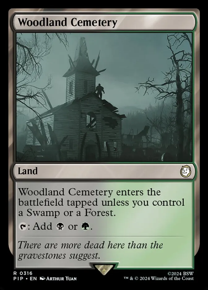 2024 Fallout Woodland Cemetery #316 rare card image