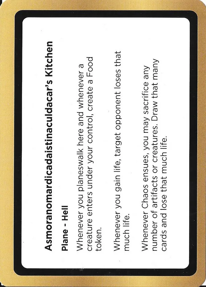 2024 Black Lotus Unknown Planechase Asmoranomardicadaistinaculdacar's Kitchen common #PLA025 common card image