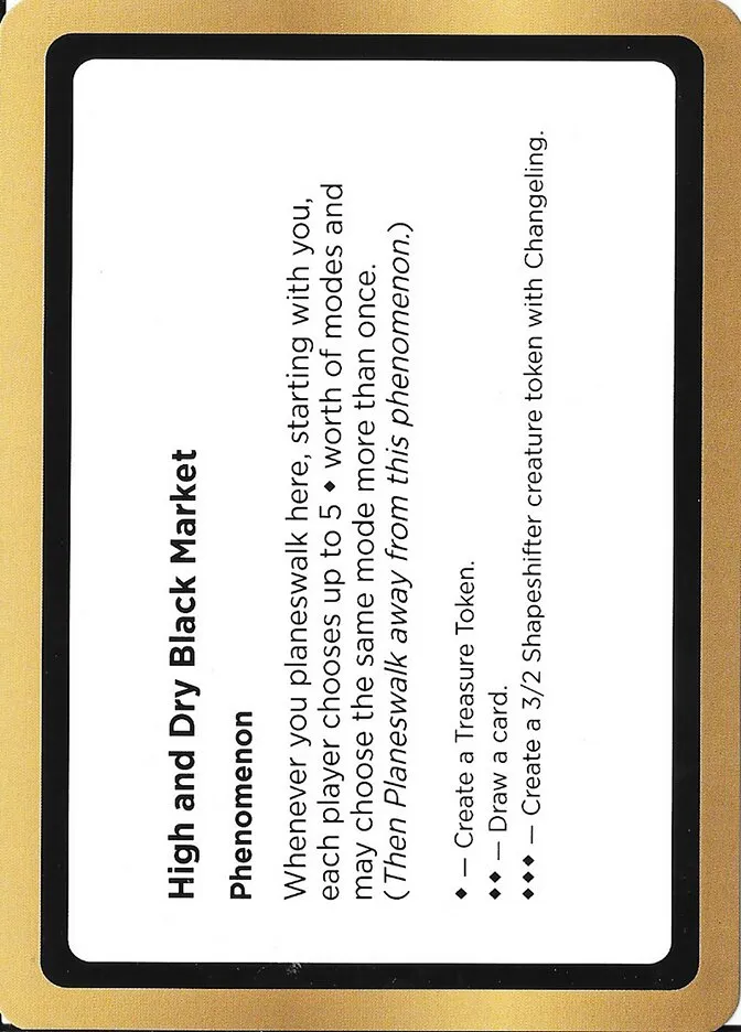 2024 Black Lotus Unknown Planechase High and Dry Black Market common #PLA028 common card image