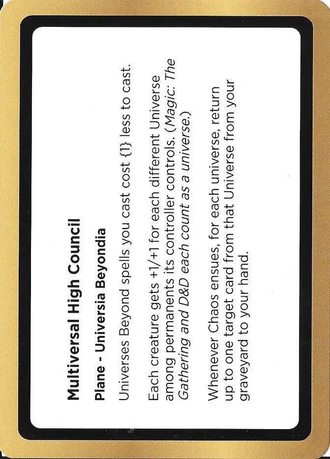 2024 Black Lotus Unknown Planechase Multiversal High Council common #PLA017 common card image