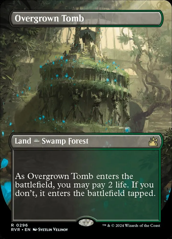 2024 Ravnica Remastered Overgrown Tomb [Borderless] rare #296 rare card image